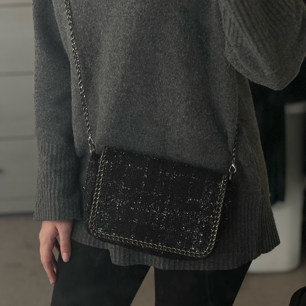 NWOT Zara Tweed Crossbody Purse